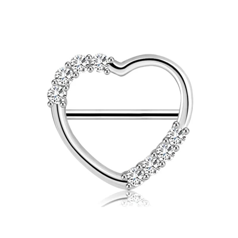 14G 316L Surgical Steel Barbell Dainty Shiny Clear CZ  Nipple Clicker