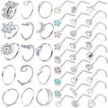 Bonus Surprise Bundle 42pcs 20G 18G 16G 316L Surgical Steel Nose Studs L-Shaped Screw Nose Rings