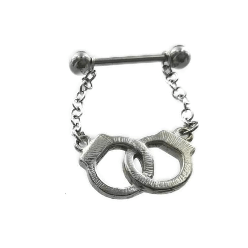 2 Pic 14 gauge Nipple Shield Rings barbell barbells Handcuffs