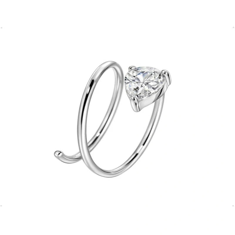 20G 10mm Double Spiral Twist Nose Ring Hoop 316L Surgical Steel Silver Nose Jewelry