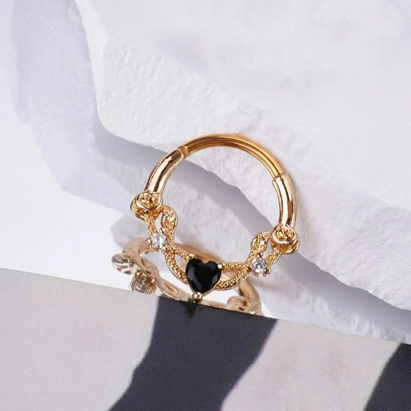 20G Nose Rings Hoops for Women 316L Stainless Surgical Steel Heart Butterfly Flower Cross Cubic Zirconia Nose Rings Hoops