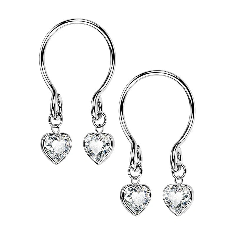 2PCS Non-Piercing Nipple Rings – Adjustable Stainless Steel Faux Nipple Jewelry