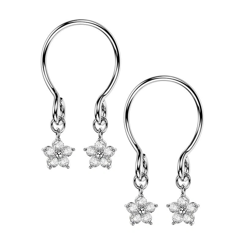 2PCS Non-Piercing Nipple Rings – Adjustable Stainless Steel Faux Nipple Jewelry