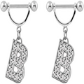 2Pcs 14GA Stainless Steel Nipple Rings Name Initial Letter Nipple Barbell Alphabet Hypoallergenic