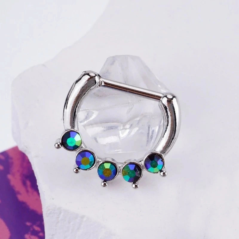 316L Surgical Steel Septum Ring Clicker Nose Hoop Hypoallergenic Hinged Body Jewelry