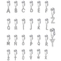 Fake 14G Surgical Stainless Steel 26 Letter Dangle Navel Barbell Stud Cubic Zirconia