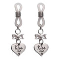 Bowknot Heart Fake Nipple Rings Stainless Steel Non-Piercing Dangle Nipple