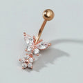 Butterfly Zircon Belly Navel Surgical Steel 11mm Length Piercing Jewelry
