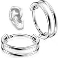 14K Gold 20G Lab-Grown Diamond Flower Nose Ring Open Hoop Piercing Jewelry