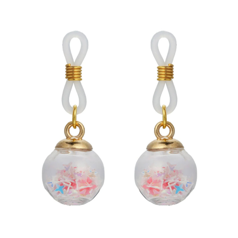 Fake Nipple Rings Adjustable Elastic Nooses Silicone Cute Pearl Silver non-Piercing
