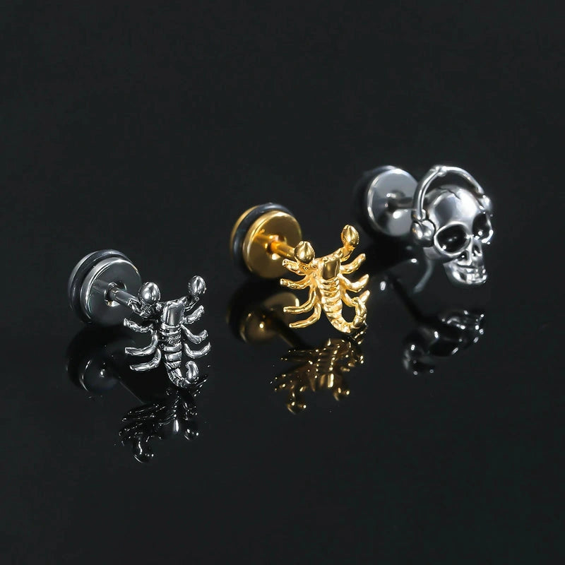 Halloween Spider Labret Piercing Jewelry 16G G23 Titanium Internally Threaded Conch Helix