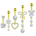 Belly Button Ring Dangle Stainless Steel Belly Rings 14G Belly Button Piercing Cute Navel Ring Belly Piercing Jewelry