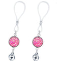 Pink Round Adjustable Nipple Rings – Bell Dangle Fake Nipple Jewelry for Women