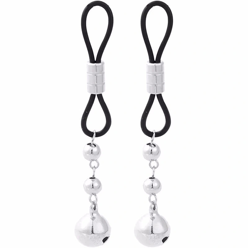 New Fake Nipple Rings with Bell | Stainless Steel Dangle Non-Piercing Chest Clip | DIY Body Jewelry