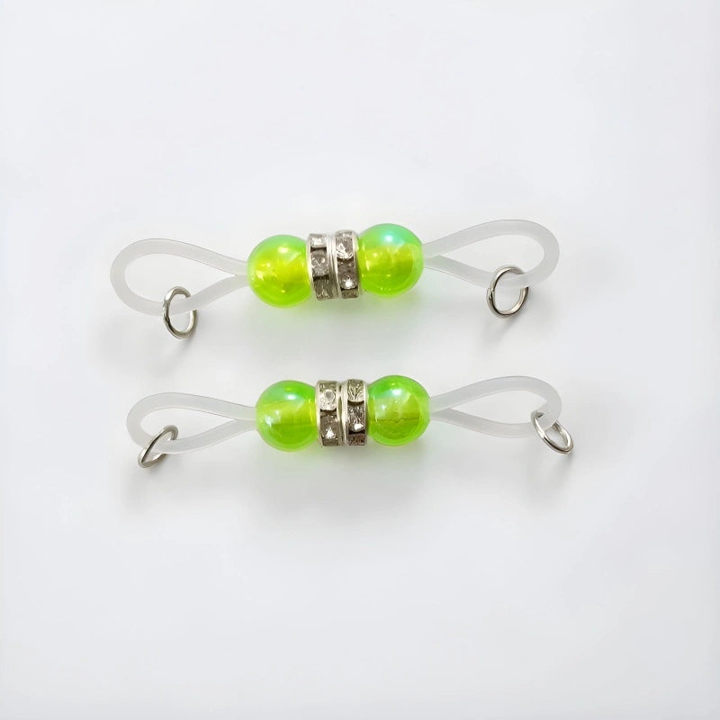 Adjustable Acrylic Round Ball Fake Nipple Clips | Silicone Rubber Band DIY Teasing Nipple Rings
