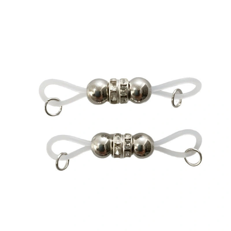 Adjustable Acrylic Round Ball Fake Nipple Clips | Silicone Rubber Band DIY Teasing Nipple Rings