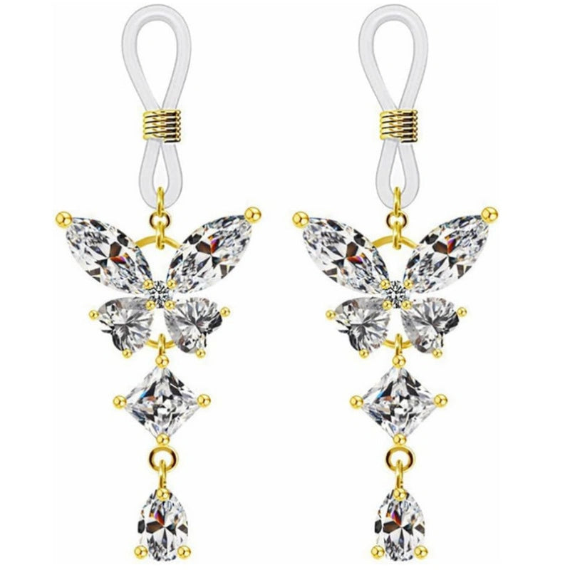 Butterfly Fake Nipple Rings | Nipple CZ Stud Jewelry Non-Piercing Body Jewelry