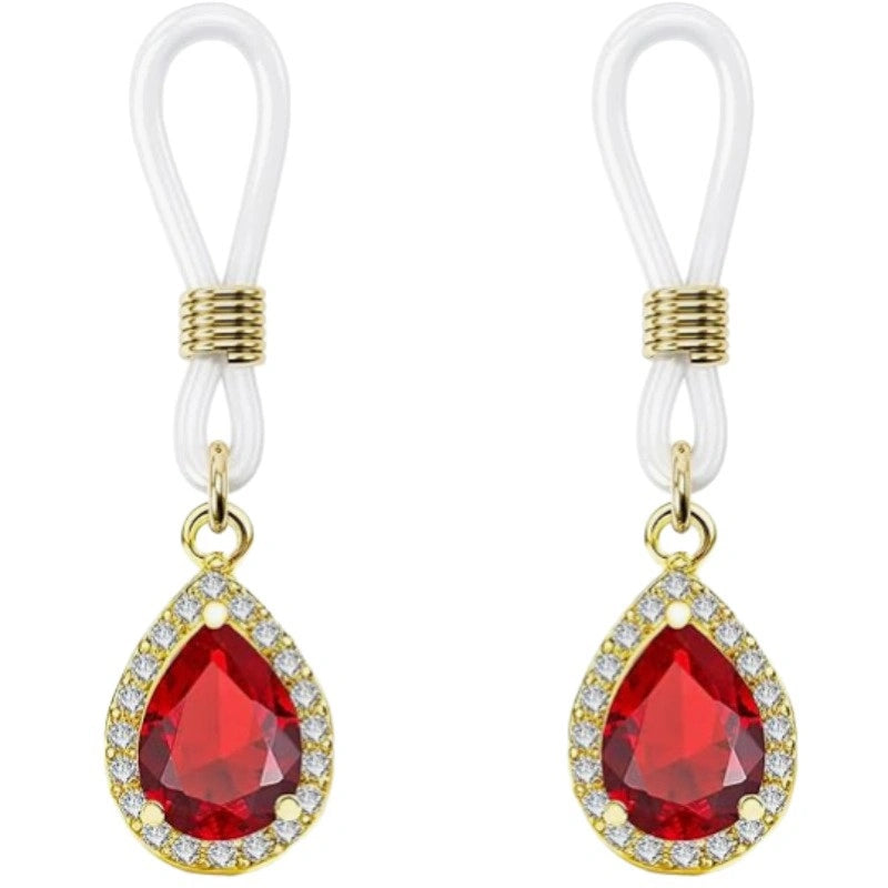 Fake Nipple Rings | Heart Teardrop CZ Stud Jewelry