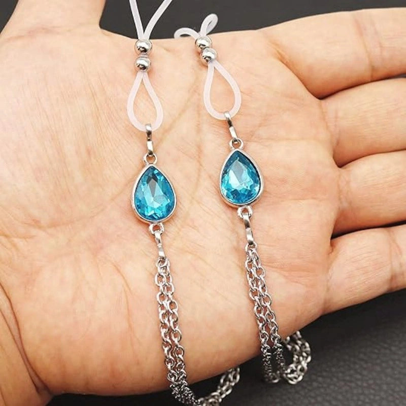 New OMG Letter Nipple Chain Ring | Women's Non-Piercing Body Ring Clip Fake Nipple Rings | Body Piercing Look Chest Jewelry