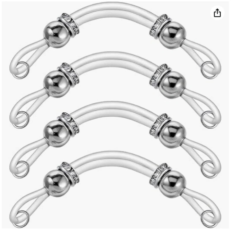New UV Soft Bar Fake Nipple Rings | Stainless Steel Round Bead Non-Piercing Nipple Clip for Women