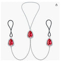 Heart Crystal Pendant Nipple Chain – Non-Piercing Faux Nipple Rings Body Chain for Women