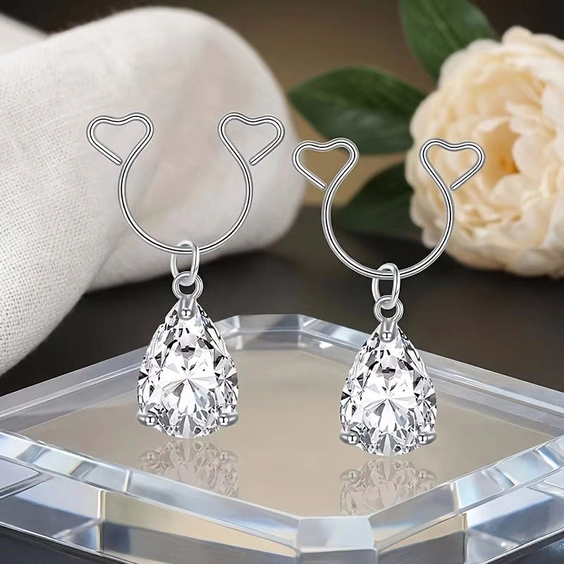 New Fake Nipple Rings | Sweet Heart Stainless Steel Non-Piercing Chest Rings | Creative Body Jewelry