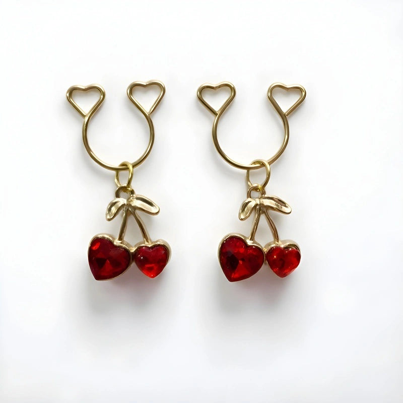 New Fake Nipple Rings | Sweet Heart Stainless Steel Non-Piercing Chest Rings | Creative Body Jewelry