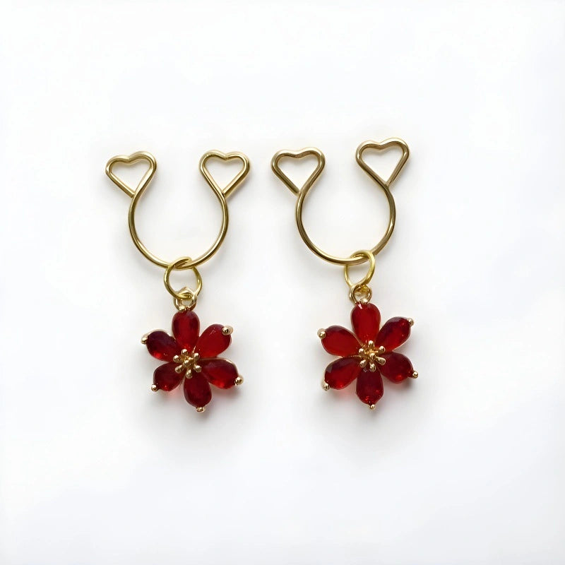 New Fake Nipple Rings | Sweet Heart Stainless Steel Non-Piercing Chest Rings | Creative Body Jewelry