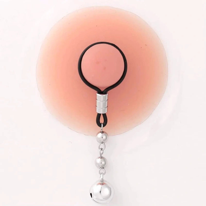 New Fake Nipple Rings with Bell | Stainless Steel Dangle Non-Piercing Chest Clip | DIY Body Jewelry