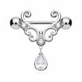 Stainless Steel Teardrop Dangle Nipple Ring – Hollow Out Body Piercing Jewelry for Women