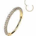 Triple-Sided Micro CZ Nose Hoop 20G Implant-Grade Titanium Clicker Ring